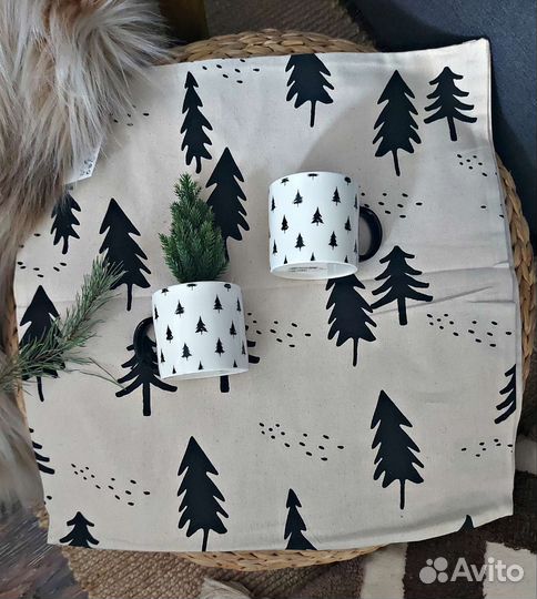 Чехол на подушку hm home кружка елки zara home