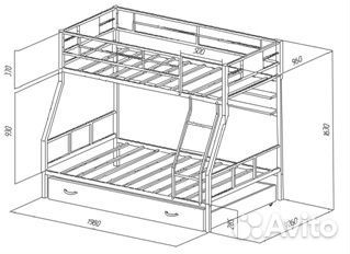 Кровать двухъярусная Гранада-1пя