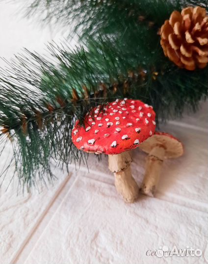 Елочная игрушка Мухомор (ручная работа)