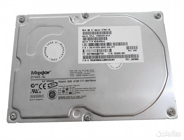 Жесткий диск Maxtor 80Gb 6L080J4 IDE 3.5