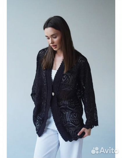 Кардиган женский ажурный