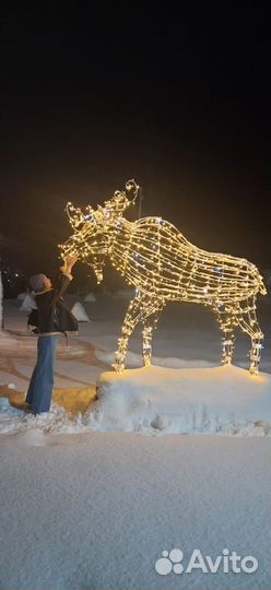 Лось под гирлянду