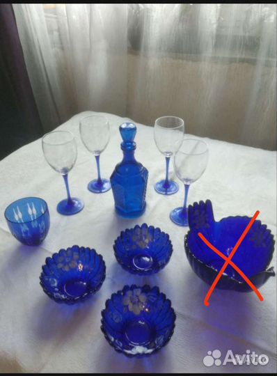 Синее стекло кобальт