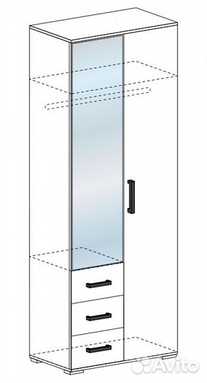 Шкаф распашной Яна шк 751