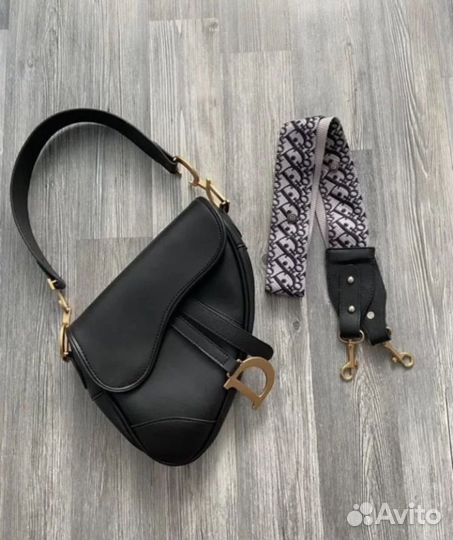 Сумка Dior saddle черная Диор Седло