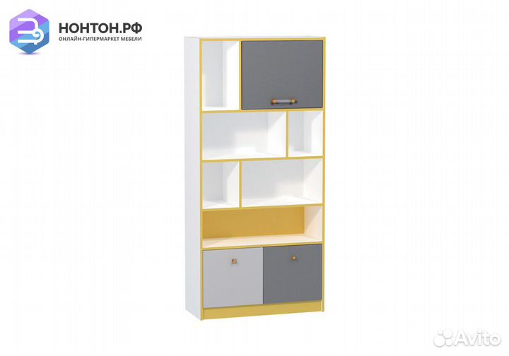 Стеллаж Альфа 09.136 солнечный свет / темно-серый