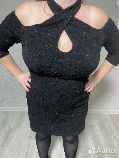 Вечернее платье 48 размер черное новое (bonprix)