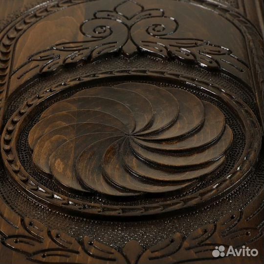 Нарды и шашки резные Бесконечный полет 50 х 53 см бук Армения 62396