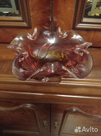 Пепельница из цветного стекла. Чехия 1980-е гг