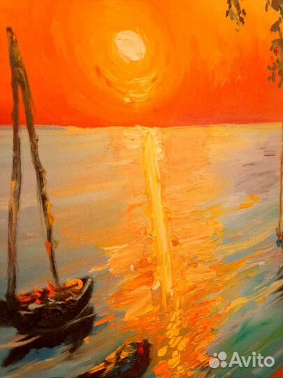 Картина на холсте 90 на 40 маслом