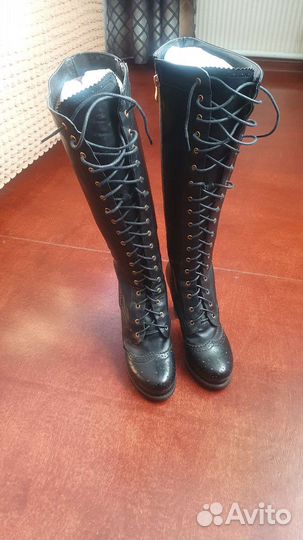 Сапоги кожанные осень весна женские 37