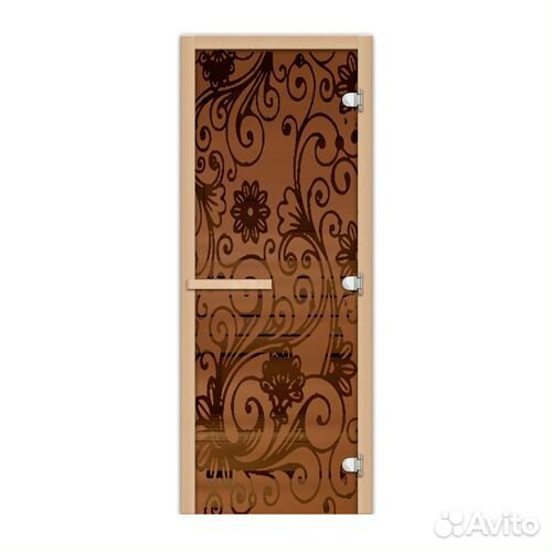 Дверь Для Сауны 1.9х0.7 Гжель мат