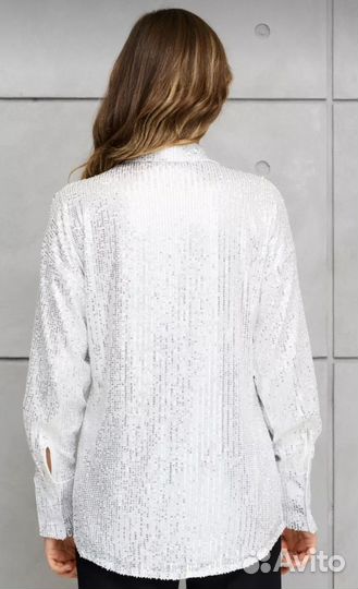 Рубашка в паетках размер 48 L