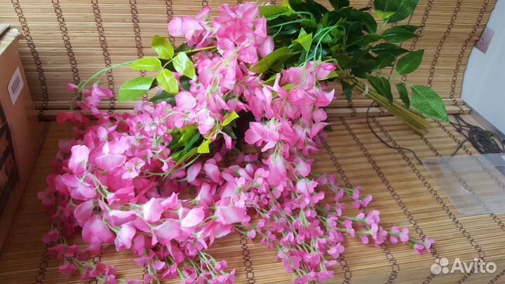 Цветы искусственные глициния для дома свадьбы фото