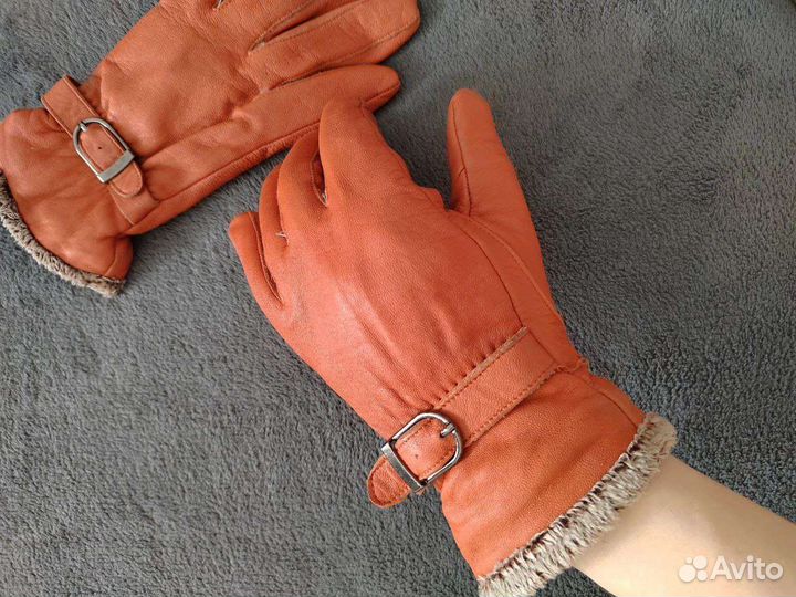 Перчатки женские кожаные