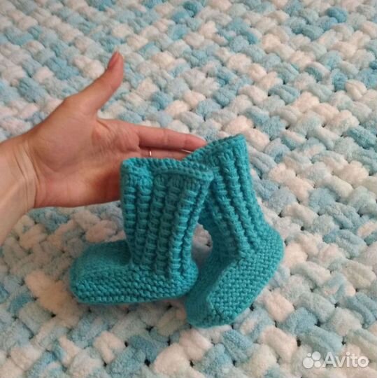 Плед детский + пинетки-сапожки