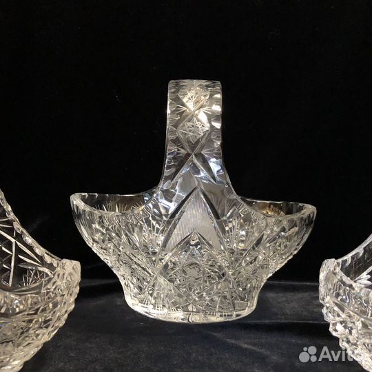 Конфетницы корзины. Хрусталь. Польша