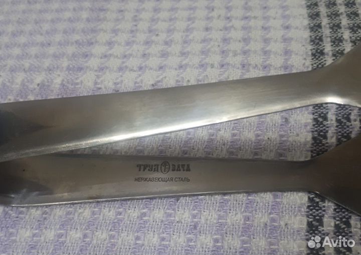 Нож для хлеба и кух.щипцы.Нерж