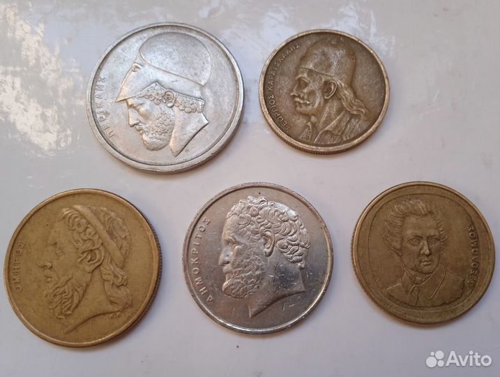 Монеты Греции, Дании, Финляндии(наборы)