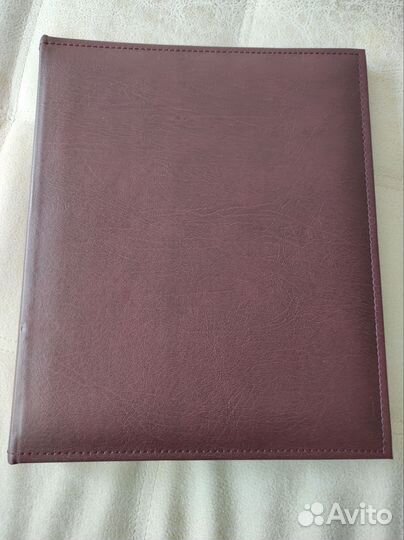 Фотоальбом бордовый кожаный переплет