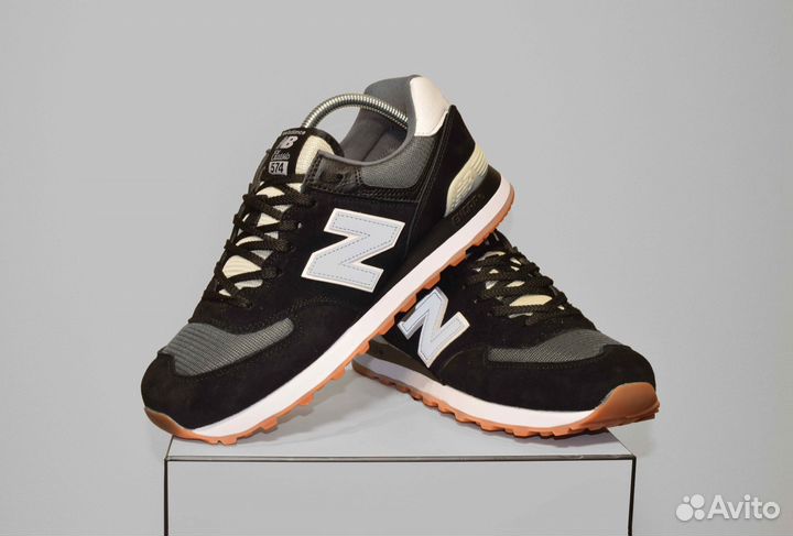 New Balance 574 (42-46, Черно-белые, 3А+ кач-во)