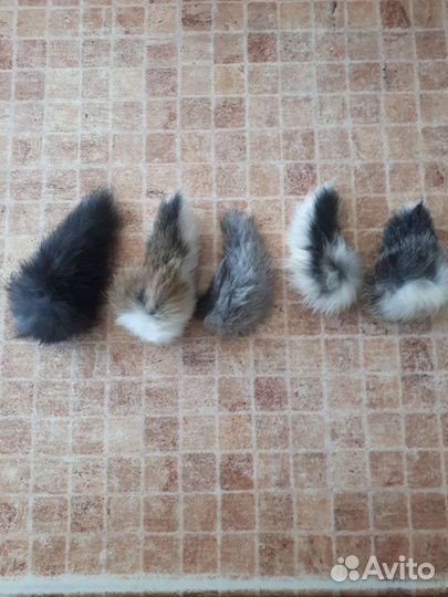 Хвосты кролика сушеные. Игрушка для кошек