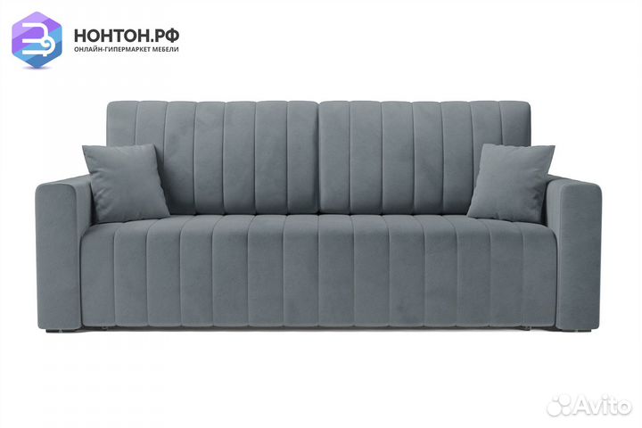 Диван еврокнижка Лондон велюр серый