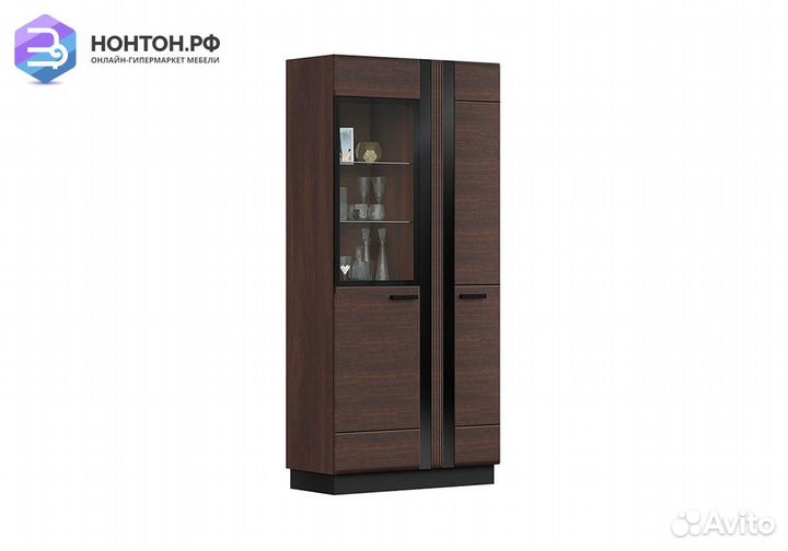 Витрина высокая Магнолия дерево / орех