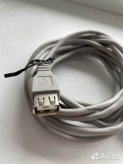 Кабель USB 2.0 - USB 2.0 (папа - мама) длина 3.1м