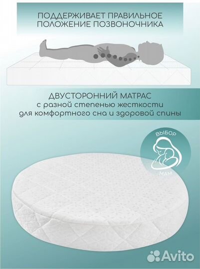 Матрас Amarobaby 75*75 кругл+наматрасник+простыни
