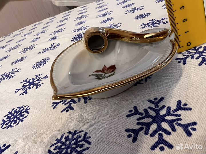 Пепельница с трубкой фарфор
