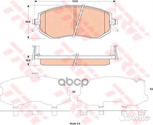 Колодки пер.subaru BRZ 2.0 12 GDB3519 TRW