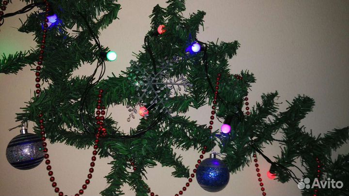 Новогодняя растяжка, венок с подсвечниками