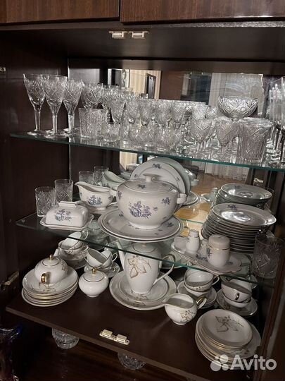 Сервиз гжель хрусталь