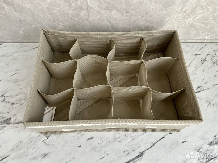 Органайзер для хранения вещей с ячейками бежевый