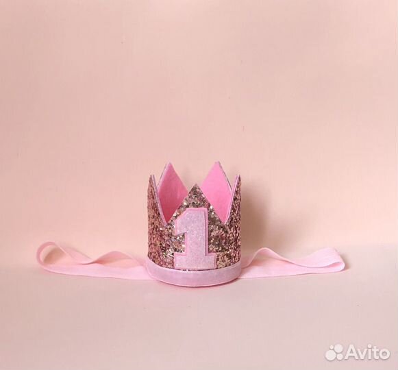 Повязка-корона для девочки на годик