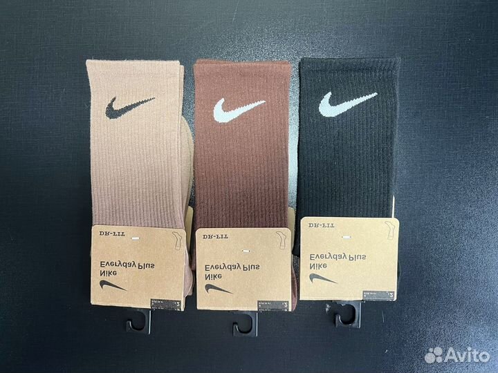 Носки nike высокие бежевые, коричневые, черные