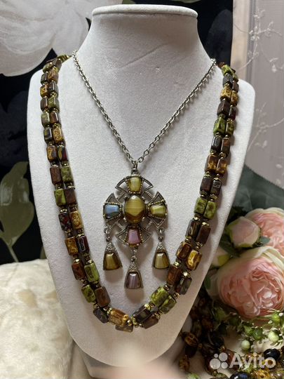 Бусы и подвески шотладские винтаж