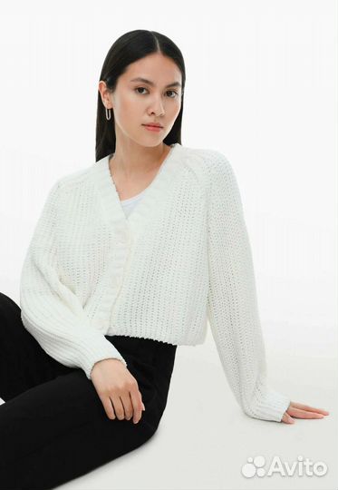 Кардиган новый oversize молочный 42 р