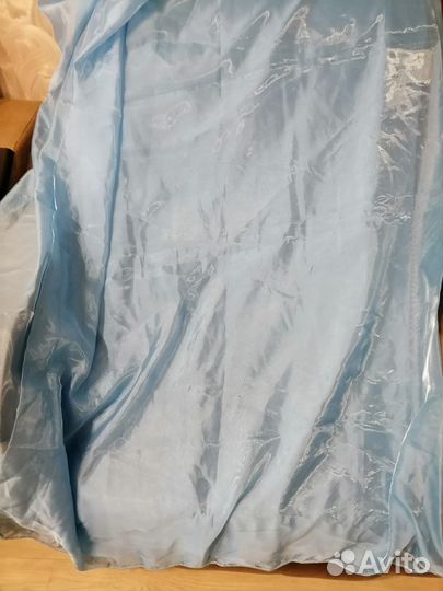 Шторы голубые органза