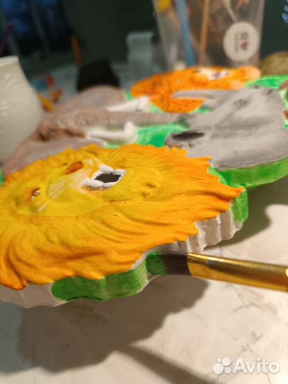 Объемное раскраска, панно из гипса