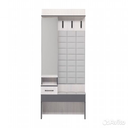 Эльза мод.№1 (Вешалка на 800 с зеркалом,фур) (ясен