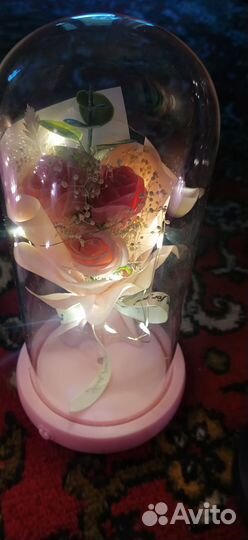 Роза в колбе с подсветкой