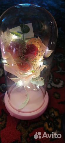 Роза в колбе с подсветкой