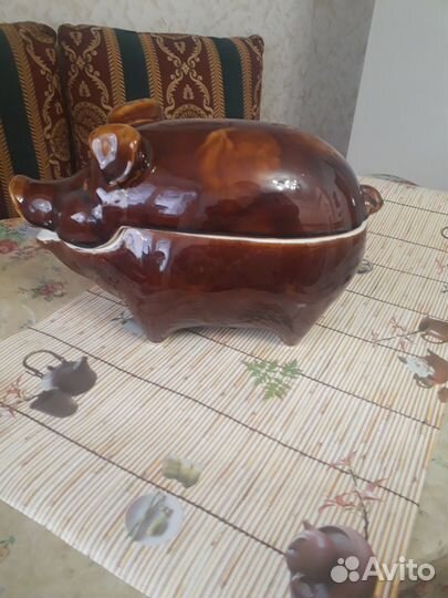 Глиняная форма для запекания -поросенок