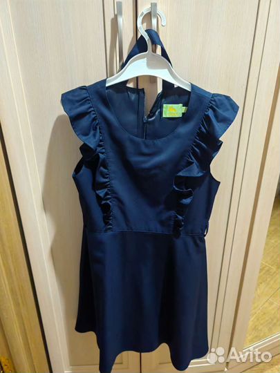 Школьный сарафан синий 140