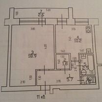 1-к. квартира, 40,1 м², 2/2 эт.