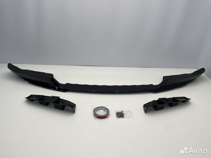 Сплиттер переднего бампера BMW F16 черный глянец