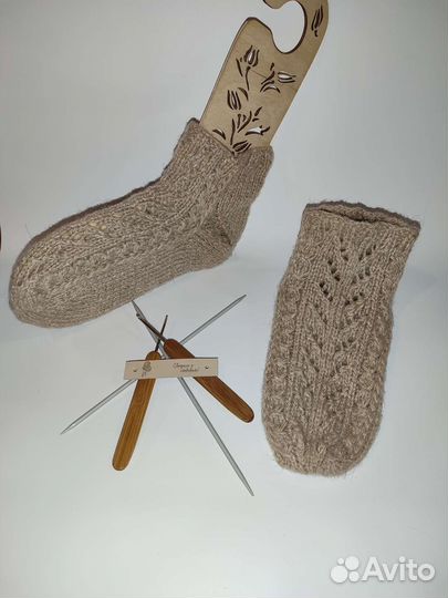 Носки ручной вязки шерстяные
