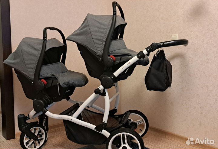 Коляска для двойни 3 в 1 bebetto42